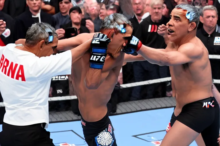 Image similar to obama as a ufc fighter