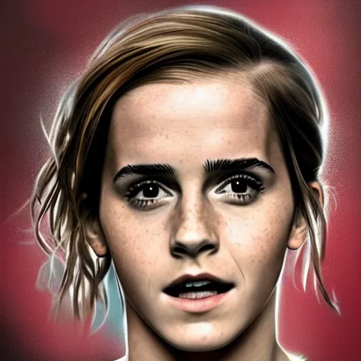 Image similar to emma watson as a lokomotiv football player, face portrait, hyper realistic, highly detailed