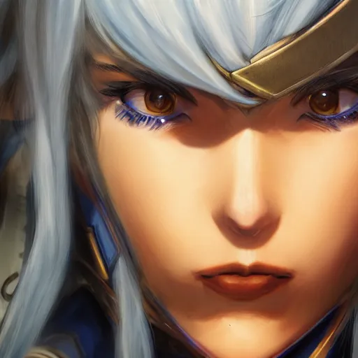 Image similar to Lucina from Fire Emblem, closeup, hyperdetailed, artstation, cgsociety, 8k