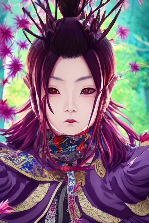 Prompt: highly detailed portrait of shinobu kocho from demon slayer in a genshin impact world, vivid colours, anatomical, fantasy illustration, by seven knights 2 _ ellis, photorealistic, unreal engine, detailed and intricate environment, trending on pixiv, twitter