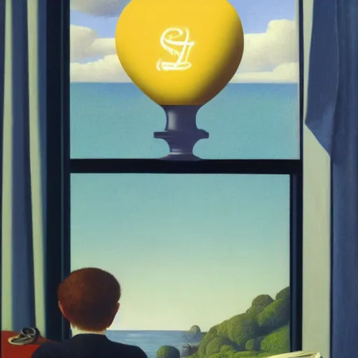 Image similar to a happy morning to wake up feeling great by Raphael, Hopper, and Rene Magritte. detailed, romantic, enchanting, trending on artstation.