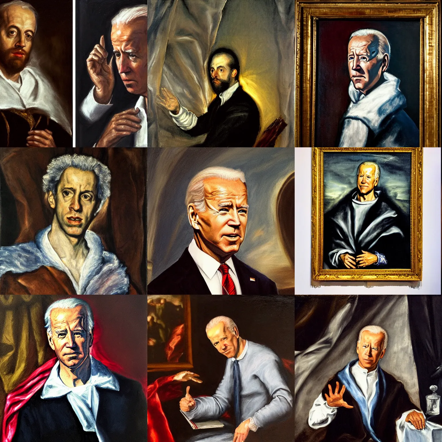 Prompt: joe biden, el greco, mannerism, dramatic lighting