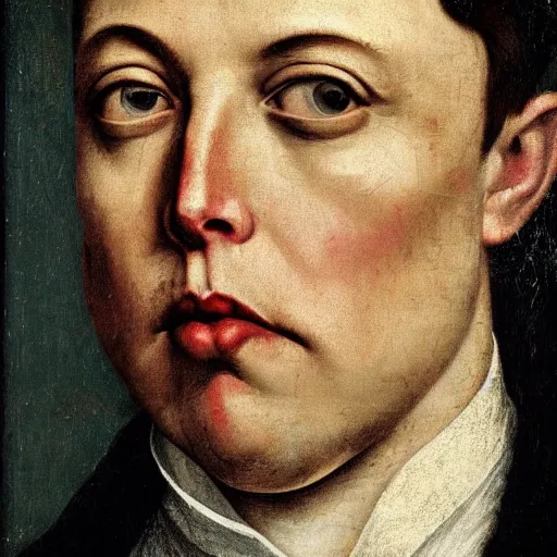 Prompt: a renaissance portrait of elon musk with the plague