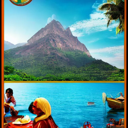 Image similar to advertisement indian tourism brochure, realistic render, detailed