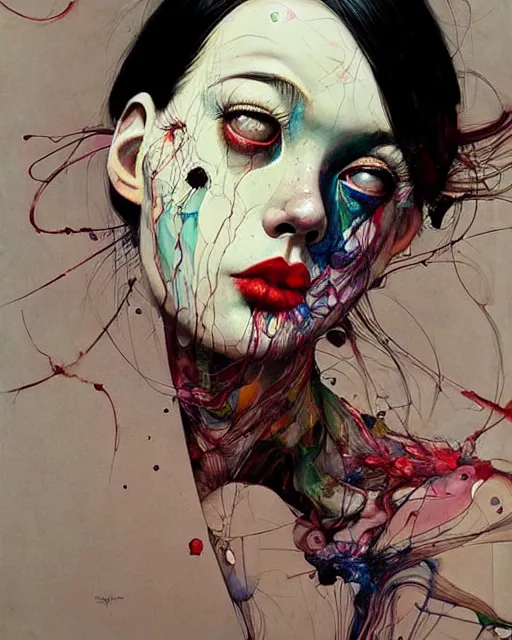 Image similar to there is ugliness in beauty, but there is also beauty in ugliness. in the style of adrian ghenie, esao andrews, jenny saville, edward hopper, surrealism, dark art by james jean, takato yamamoto