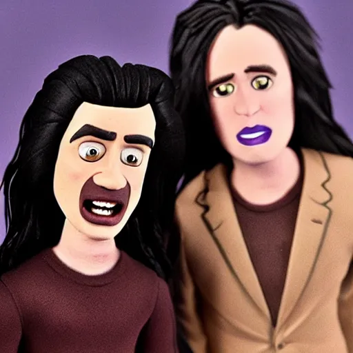 Prompt: Tommy Wiseau The Room in stop motion in the style of Laika