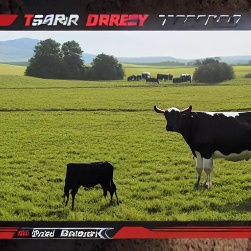 Image similar to star trek borg drones supervising cows on a beautiful farm, 4 k