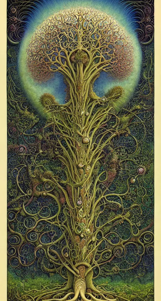 Image similar to tree of life by roger dean and andrew ferez, art forms of nature by ernst haeckel, divine chaos engine, symbolist, visionary, art nouveau, botanical fractal structures, organic, detailed, realistic, surreality