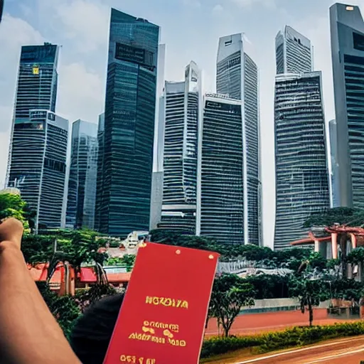 Image similar to imagine the city of singapore with you in it ( it is on fire )