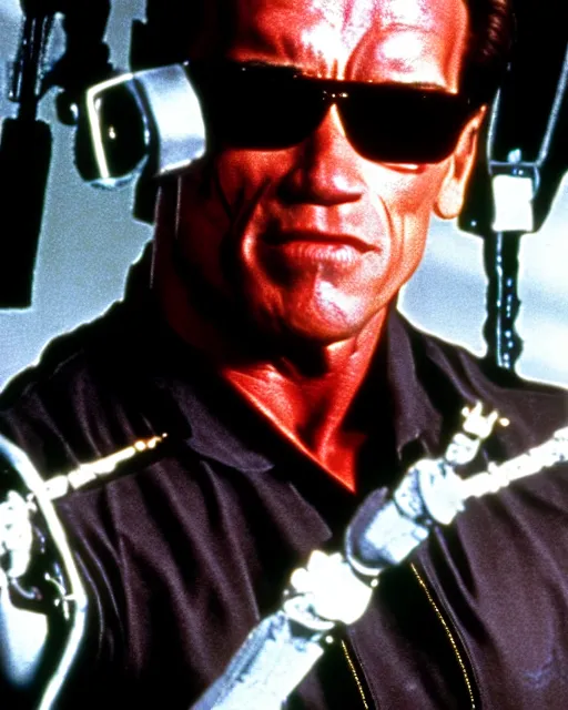 Image similar to arnold schwarzenegger as a damaged terminator