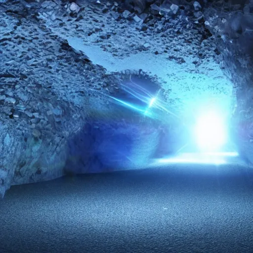 Prompt: magic crystals in blue cave, realistic, cinematic, filmic, detailed, aspect : 1 6 : 9