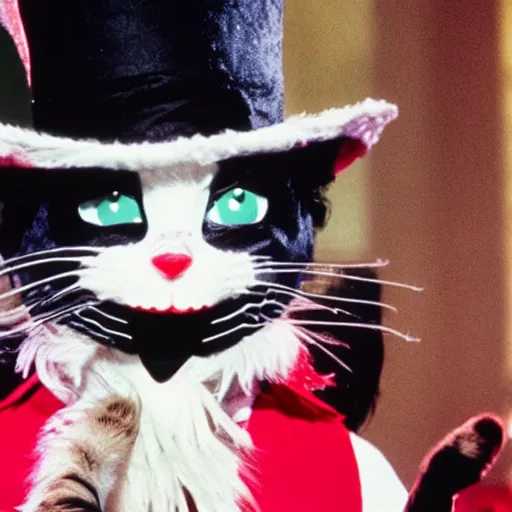 Image similar to alice cooper as cat in the hat