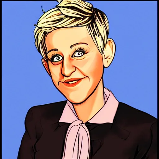 Image similar to ellen degeneres drawn by robert crumb