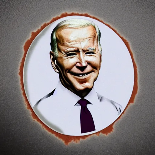 Prompt: a coffee stain resembling joe biden