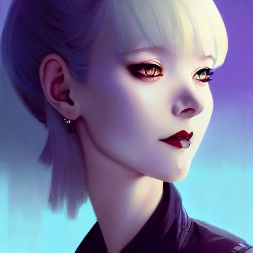 Image similar to a beautiful slim shy blonde goth girl ignores you, art by ilya kuvshinov and lois van baarle and ross tran and range murata and artgerm and andy warhol, norman rockwell, digital art, highly detailed, profile picture, intricate, sharp focus, mystical trending on artstation hq, deviantart, pinterest, unreal engine 5, 4 k uhd image
