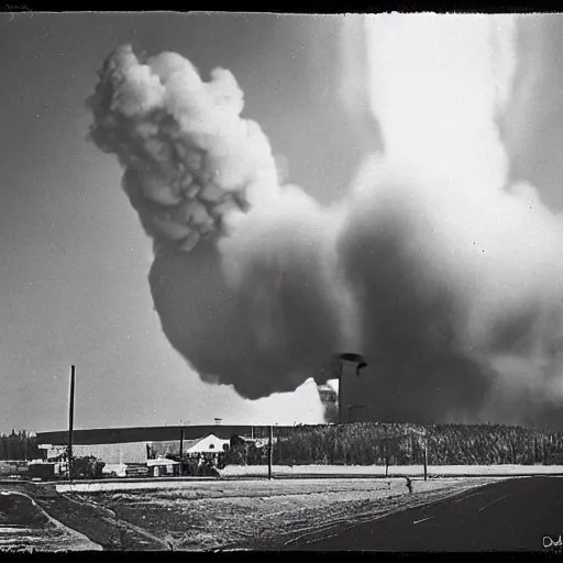 Image similar to Testing a nuke, 1940's photograph