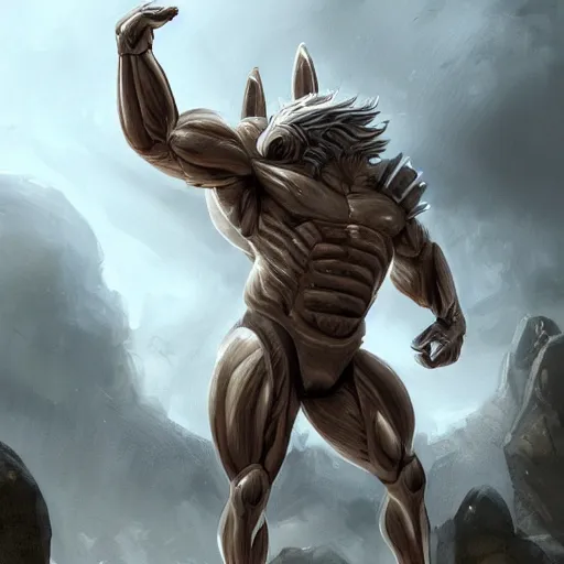 Image similar to a musclebound anthropomorphized horse with a magnificently muscular physique wearing a tight segmented armor while protecting a facility, long white mane, equine, anthro art, furaffinity, highly detailed, digital painting, artstation, sharp focus, concept art, illustration, art by artgerm, greg rutkowski, wlop