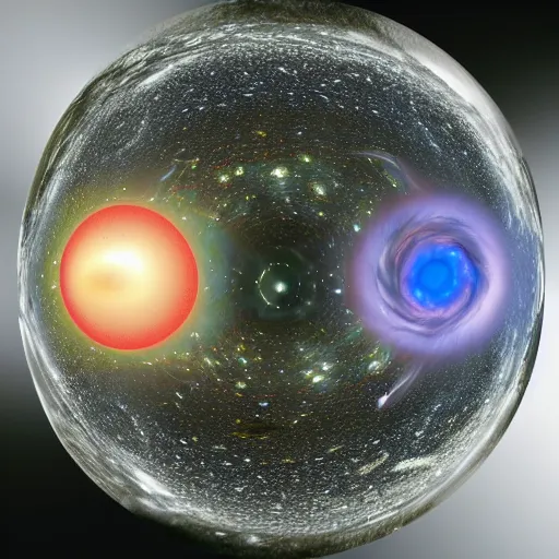 Image similar to universe inside sphere, highly detailed