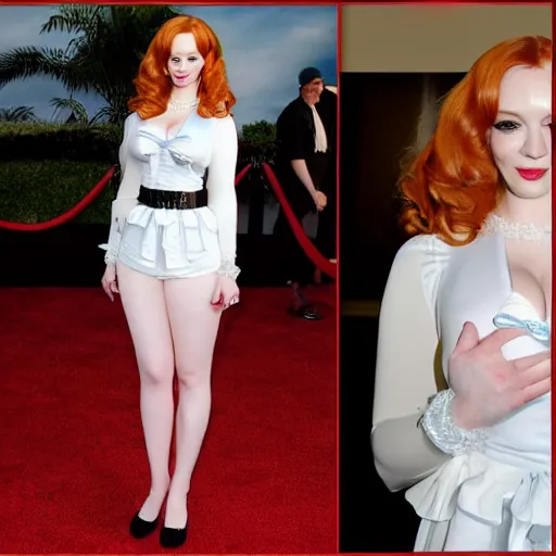 Prompt: christina hendricks with bunny girl outfit,