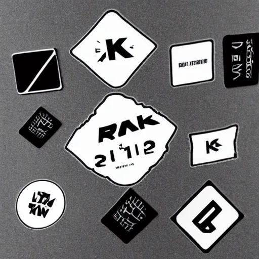 Image similar to black on white graphic design stickers in style of david rudnick, eric hu, y 2 k,