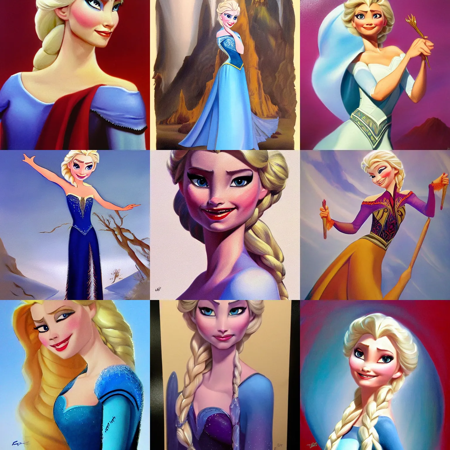Prompt: Elsa from Frozen painted by Boris Vallejo