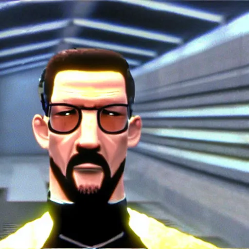 Image similar to a screenshot of Gordon Freeman in The Matrix (1999)