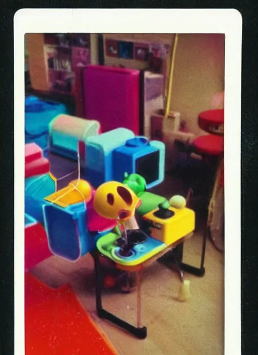 Prompt: colorful chromatic abberation, 9 0 s toy commercial, photo from the 7 0 s, polaroid photo,