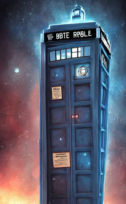 Prompt: a portrait of a tardis, in space, dynamic lighting, photorealistic fantasy concept art, trending on art station, stunning visuals, creative, cinematic, ultra detailed