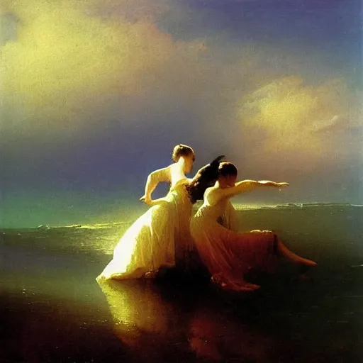 Image similar to dancers by ivan aivazovsky