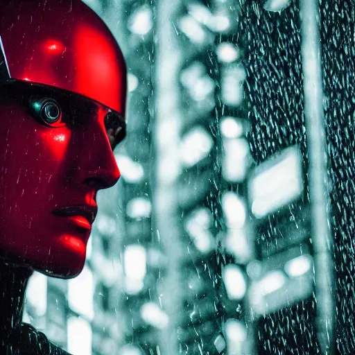 Prompt: cinestill 5 0 d candid photographic portrait by jean - luc godard of a retro - futurist android, closeup, modern cyberpunk moody emotional cinematic, pouring rain menacing lights shadows, 8 k, hd, high resolution, 3 5 mm, f / 3 2, ultra realistic faces, ex machina, blur, unframed