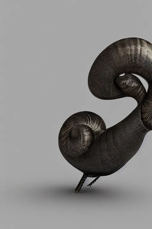 Prompt: snail crow hybrid, photorealistic 3 d render 4 k