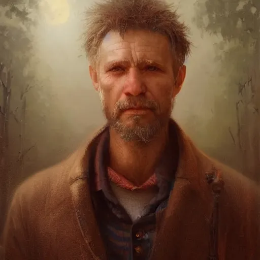 Image similar to portrait of a latvian man ( 4 0 ) from latvia in 2 0 2 1, an oil painting by ross tran and thomas kincade