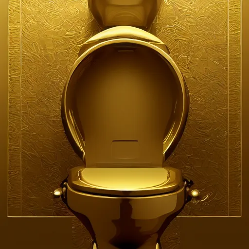 Image similar to golden toilet, detailed, realistic, award winning, trending in cgsociety artstation deviant art,