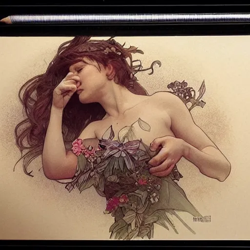 Prompt: amazing lifelike award winning pencil illustration of tilly Tom and tiny trending on art station artgerm Greg rutkowski alphonse mucha cinematic