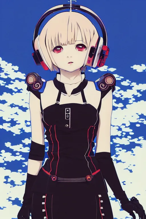 Image similar to ilya kuvshinov full body anime illustration of reol singing, last exile,, murata range, fine detail, perfect anime face, dramatic lighting, dynamic composition, moody, art deco, cel shading, vivid, stippled lighting, rich texture, yoshinari yoh, alphonse mucha, takashi murakami, ( ( ( colorful ) ) )