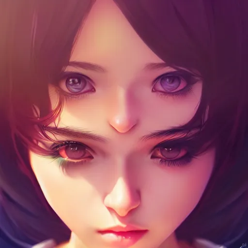 Image similar to point of view of a cute girl by artgerm, kissing you by ilya kuvshinov, point of view, rtx reflections, octane render 1 2 8 k, extreme high intricate details by wlop, digital anime art by ross tran, composition by tom bagshaw, lighting by wlop