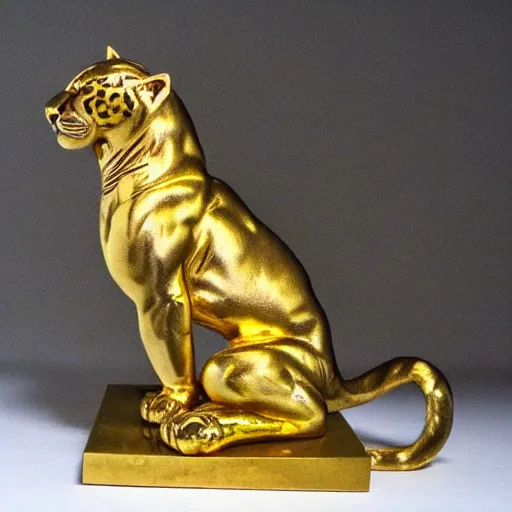 Image similar to golden jaguar sculpture