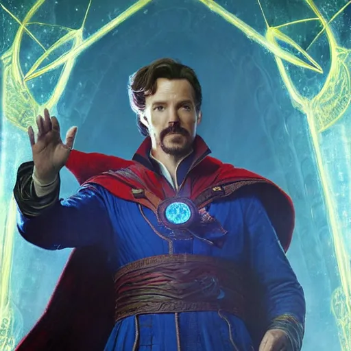 Image similar to joe biden as doctor strange, radiant light, caustics, heroic, bright iridescent light, by gaston bussiere, bayard wu, greg rutkowski, maxim verehin