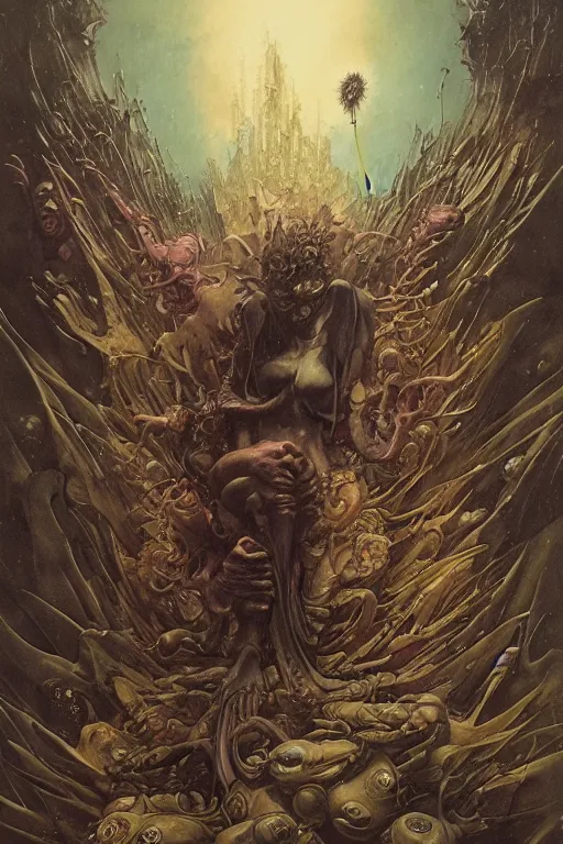 Image similar to a dumpster in the style of wayne barlowe, gustav moreau, peter mohrbacher, bussiere, roberto ferri, santiago caruso, luis ricardo falero, austin osman spare