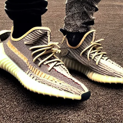 Prompt: archaeologists find a mummy wearing yeezy boost 3 5 0 v 2