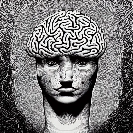 Prompt: a brain, by Dan Hillier