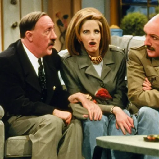 Image similar to A still of Hitler in the 1990s sitcom Friends