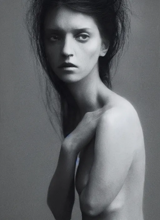 Image similar to portrait of a woman with melancholy and mystery, by paolo roversi, award - winning photography, concept art