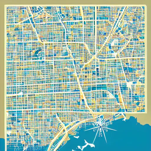 Prompt: a map of detroit