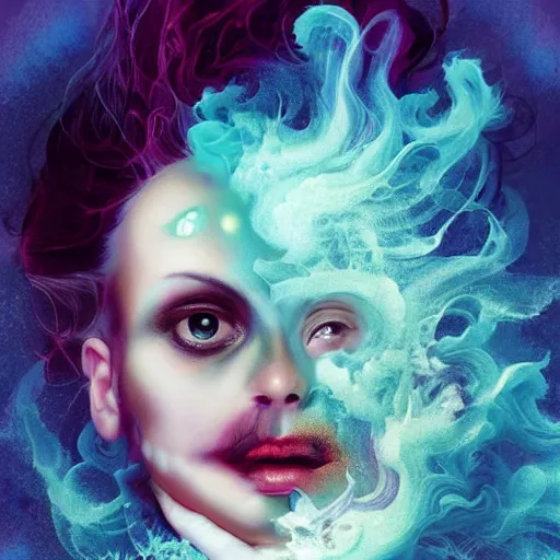 Prompt: a powerful psychic guy emitting psychic powers, by alberto seveso, by natalie shau, by mark ryden, by amanda sage, aesthetic!!,