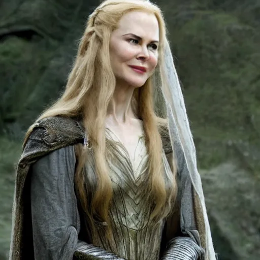 Prompt: nicole kidman as galadriel in the lord of the rings