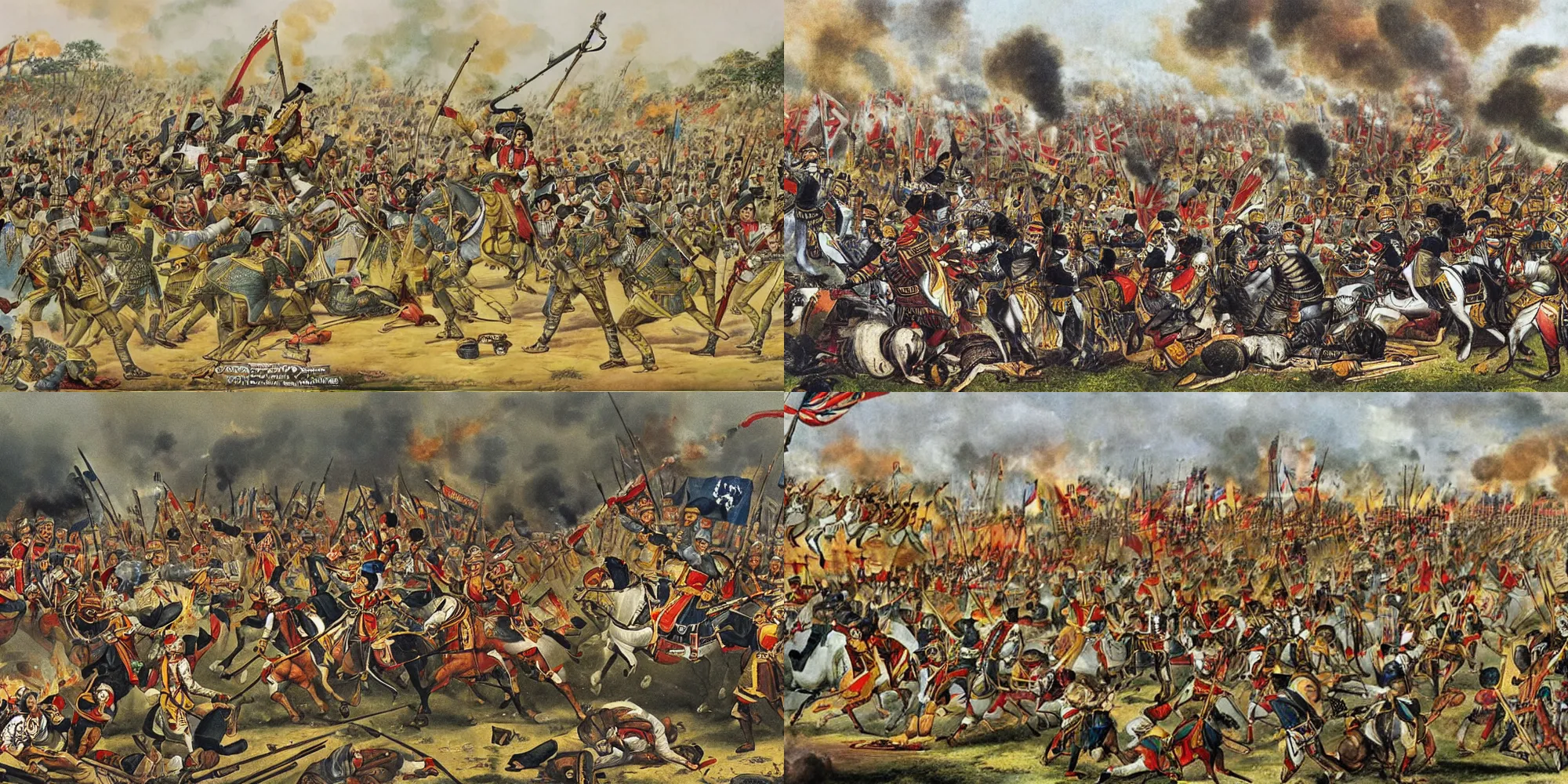 Prompt: british forces attacking tipu sultan
