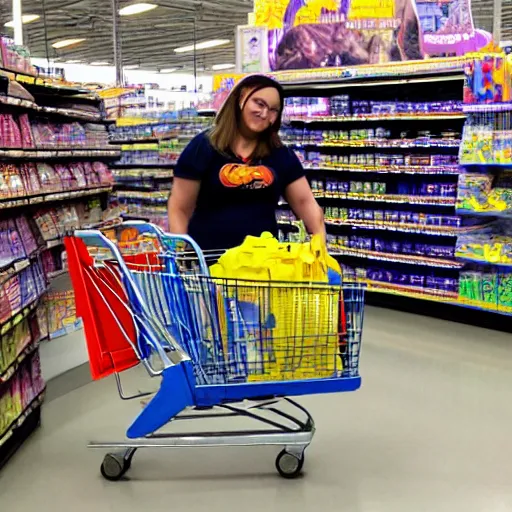 Prompt: ork shopping at walmart