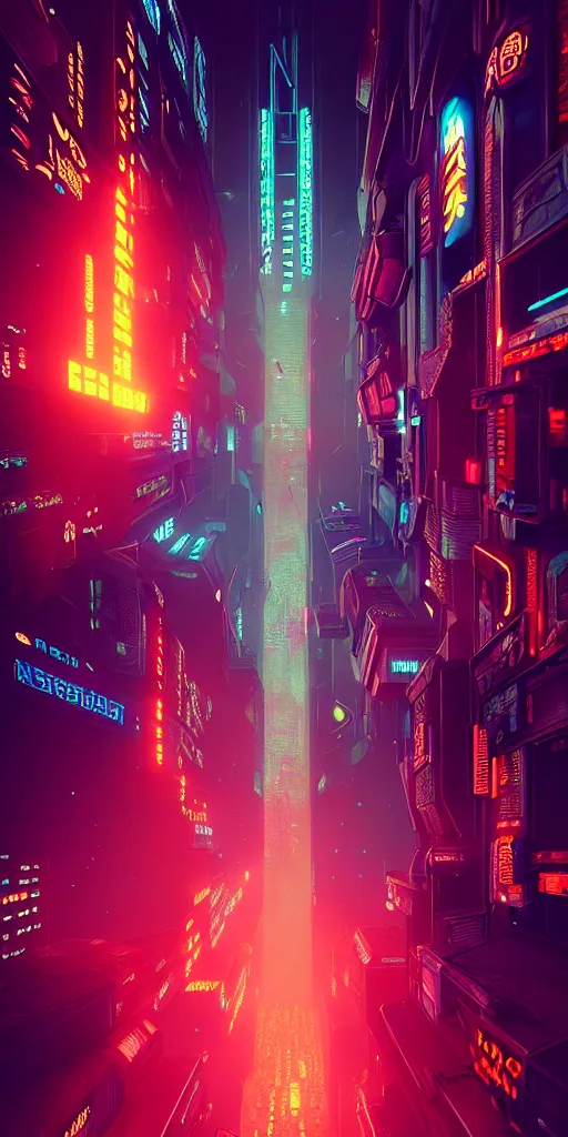 Image similar to epic cyberpunk arcade city : : blade runner, james guilleard, beeple, laurie greasley, dan mcpharlin : : ornate, dynamic, particulate, rich colors, intricate, elegant, highly detailed, centered, artstation, smooth, sharp focus, octane render, 3 d