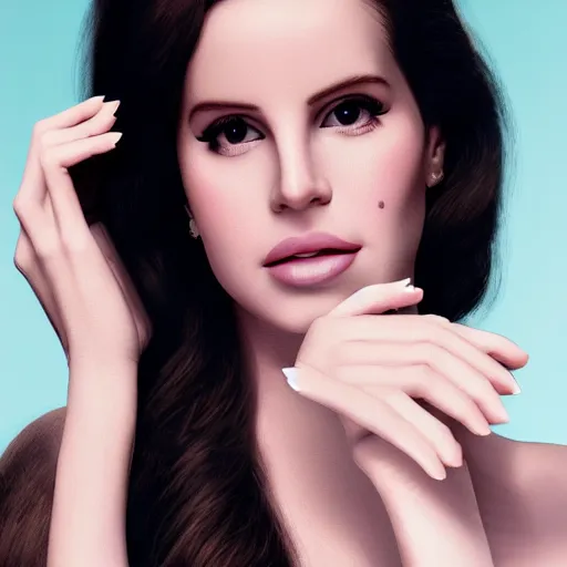 Image similar to Lana del rey in a hand cream commercial, photorealistic, detailed, studio